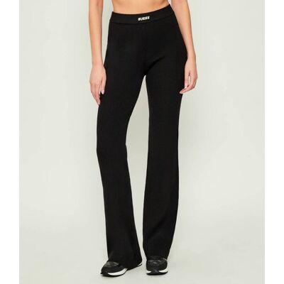 Guess ACTIVE Spodnie dzianinowe FLAMINIA flare fit z dodatkiem wełny czarny S Guess ACTIVE Spodnie dzianinowe FLAMINIA flare fit z dodatkiem wełny czarny S