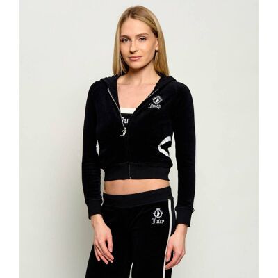 Juicy Couture Bluza APPLIQUE Cropped Fit frotté czarny XL Juicy Couture Bluza APPLIQUE Cropped Fit frotté czarny XL