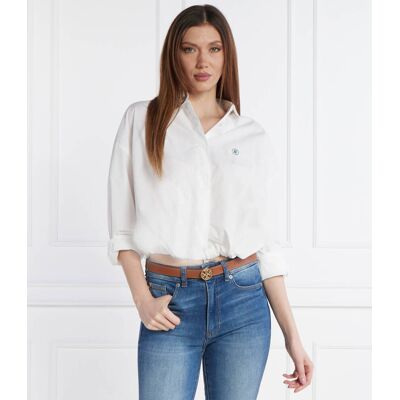 Tommy Hilfiger Koszula SMD BLOUSON DRAWSTRING Cropped Fit biały 42 Tommy Hilfiger Koszula SMD BLOUSON DRAWSTRING Cropped Fit biały 42