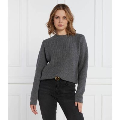 Pinko Sweter Regular Fit z dodatkiem wełny i kaszmiru grafitowy XL Pinko Sweter Regular Fit z dodatkiem wełny i kaszmiru grafitowy XL