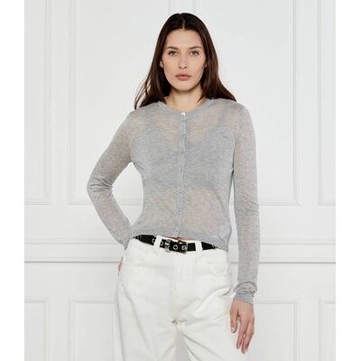 Michael Kors Kardigan + top Cropped Fit z dodatkiem jedwabiu szary XL Michael Kors Kardigan + top Cropped Fit z dodatkiem jedwabiu szary XL