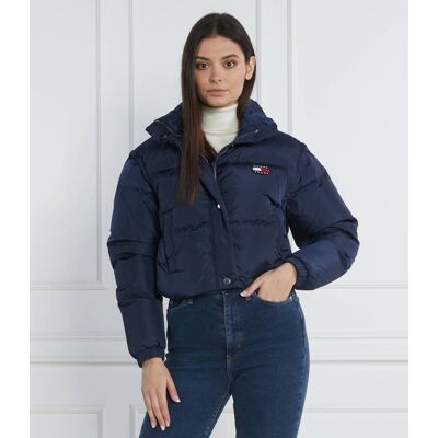 Tommy Jeans Puchowa kurtka 2w1 BADGE CROP VEST DOWN PUFFER Cropped Fit granatowy XL Tommy Jeans Puchowa kurtka 2w1 BADGE CROP VEST DOWN PUFFER Cropped Fit granatowy XL