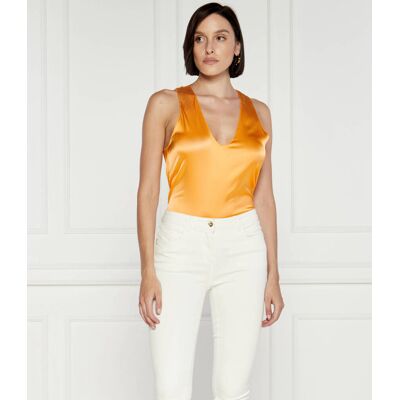 Patrizia Pepe Satynowy top Regular Fit pomarańczowy 36 Patrizia Pepe Satynowy top Regular Fit pomarańczowy 36