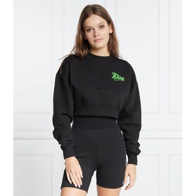 Calvin Klein Jeans Bluza MOTION LOGO Cropped Fit czarny L Calvin Klein Jeans Bluza MOTION LOGO Cropped Fit czarny L
