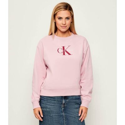 Calvin Klein Jeans Bluza Relaxed fit pudrowy róż XS Calvin Klein Jeans Bluza Relaxed fit pudrowy róż XS