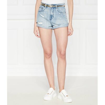 One Teaspoon Szorty SALTY DOG Relaxed fit high waist niebieski 30 One Teaspoon Szorty SALTY DOG Relaxed fit high waist niebieski 30