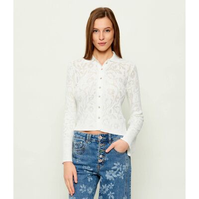Desigual Kardigan LISBOA Slim Fit biały S Desigual Kardigan LISBOA Slim Fit biały S
