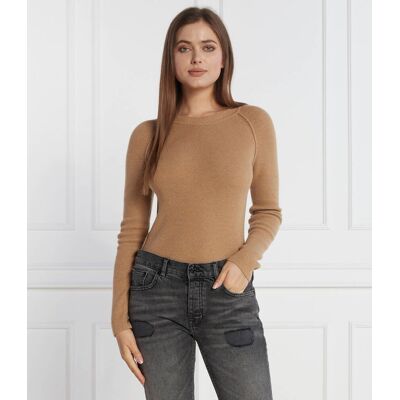 Pinko Sweter Regular Fit z dodatkiem wełny i kaszmiru brązowy XL Pinko Sweter Regular Fit z dodatkiem wełny i kaszmiru brązowy XL