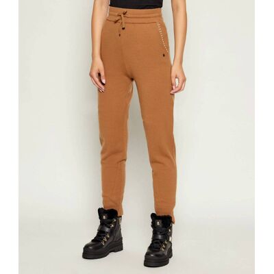 Bogner Wełniane spodnie dresowe LILY Slim Fit brązowy 38 Bogner Wełniane spodnie dresowe LILY Slim Fit brązowy 38