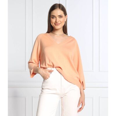 RIANI Sweter Loose fit z dodatkiem wełny i kaszmiru brzoskwiniowy 40 RIANI Sweter Loose fit z dodatkiem wełny i kaszmiru brzoskwiniowy 40