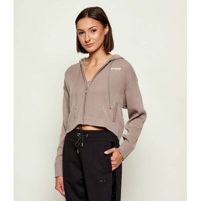 Guess ACTIVE Sweter FLAMINIA Cropped Fit z dodatkiem wełny beżowy XS Guess ACTIVE Sweter FLAMINIA Cropped Fit z dodatkiem wełny beżowy XS