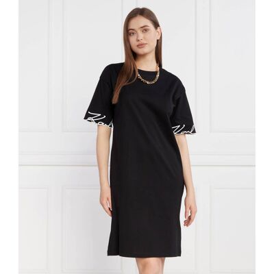 Karl Lagerfeld Sukienka karl signature slv hem czarny XS Karl Lagerfeld Sukienka karl signature slv hem czarny XS