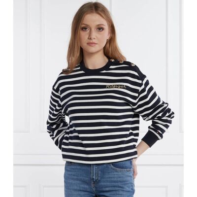 Tommy Hilfiger Bluza GOLD BUTTON Regular Fit granatowy S Tommy Hilfiger Bluza GOLD BUTTON Regular Fit granatowy S
