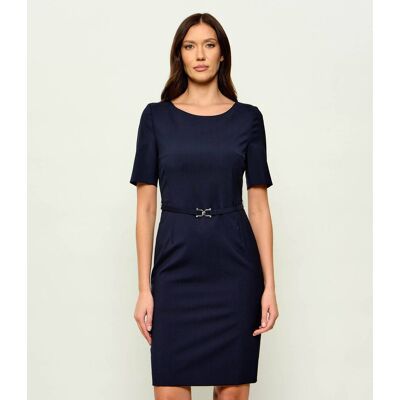 Boss BLACK Wełniana sukienka Daleah granatowy 40 Boss BLACK Wełniana sukienka Daleah granatowy 40