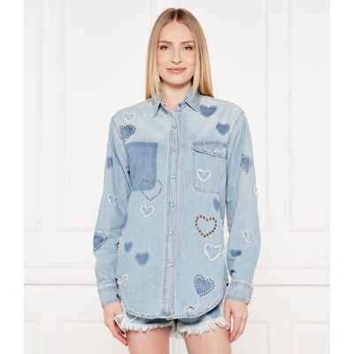 One Teaspoon Jeansowa koszula Oversize fit niebieski L One Teaspoon Jeansowa koszula Oversize fit niebieski L