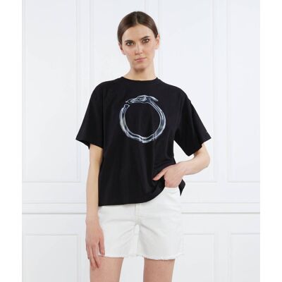 Trussardi T-shirt GREYHOUND HEATMAP PRINT COTTON JERSEY 30/1 Relaxed fit czarny XXS Trussardi T-shirt GREYHOUND HEATMAP PRINT COTTON JERSEY 30/1 Relaxed fit czarny XXS