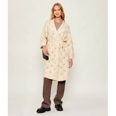 Silvian Heach Kardigan Regular Fit z dodatkiem wełny kremowy XS Silvian Heach Kardigan Regular Fit z dodatkiem wełny kremowy XS