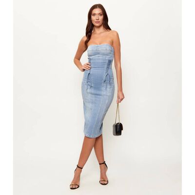 Elisabetta Franchi Jeansowa sukienka niebieski 36 Elisabetta Franchi Jeansowa sukienka niebieski 36