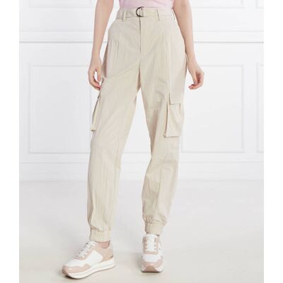 Guess Spodnie cargo Regular Fit high waist beżowy XXL Guess Spodnie cargo Regular Fit high waist beżowy XXL
