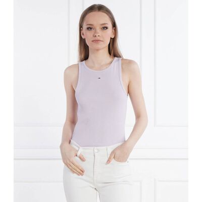 Tommy Jeans Top essential Slim Fit lawendowy XS Tommy Jeans Top essential Slim Fit lawendowy XS