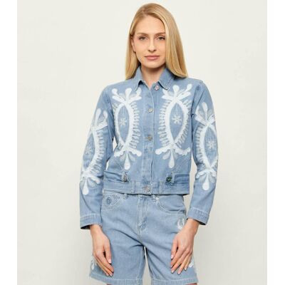 Desigual Jeansowa kurtka CHAQ_BORDER Regular Fit niebieski L Desigual Jeansowa kurtka CHAQ_BORDER Regular Fit niebieski L