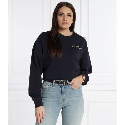 Tommy Hilfiger Bluza GOLD BUTTON Regular Fit granatowy L Tommy Hilfiger Bluza GOLD BUTTON Regular Fit granatowy L