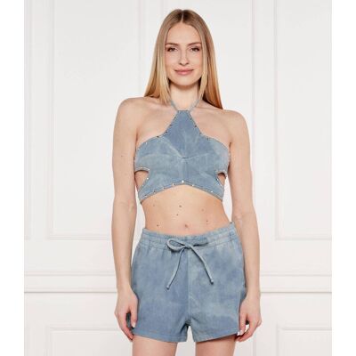 One Teaspoon Jeansowy top STAR Cropped Fit niebieski XS/S One Teaspoon Jeansowy top STAR Cropped Fit niebieski XS/S