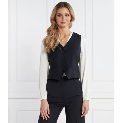 Weekend MaxMara Wełniana kamizelka NAVY Regular Fit granatowy 34 Weekend MaxMara Wełniana kamizelka NAVY Regular Fit granatowy 34