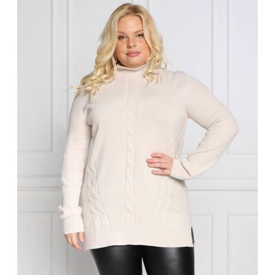 Persona by Marina Rinaldi Sweter ALBUM Plus size Regular Fit z dodatkiem wełny i kaszmiru beżowy 38/40 Persona by Marina Rinaldi Sweter ALBUM Plus size Regular Fit z dodatkiem wełny i kaszmiru beżowy 38/40