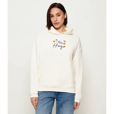 HUGO Bluza Dalessandra_2 Loose fit kremowy M HUGO Bluza Dalessandra_2 Loose fit kremowy M
