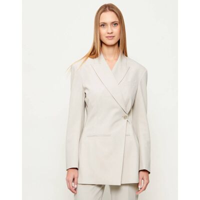 Patrizia Pepe Marynarka Slim Fit beżowy 40 Patrizia Pepe Marynarka Slim Fit beżowy 40