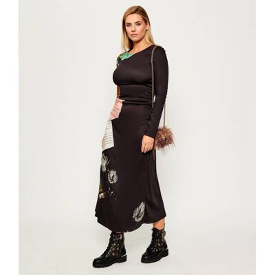 Desigual Sukienka VEST_PATCH_FIONA czarny L Desigual Sukienka VEST_PATCH_FIONA czarny L