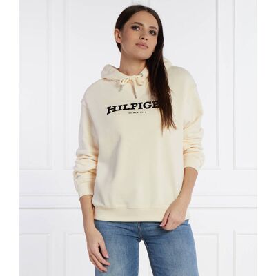 Tommy Hilfiger Bluza REG MONOTYPE FLOCK Regular Fit kremowy XS Tommy Hilfiger Bluza REG MONOTYPE FLOCK Regular Fit kremowy XS
