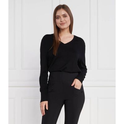 Marc Cain Sweter Loose fit z dodatkiem wełny i kaszmiru czarny 34 Marc Cain Sweter Loose fit z dodatkiem wełny i kaszmiru czarny 34