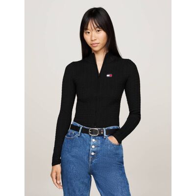 Tommy Jeans Kardigan Slim Fit czarny XS Tommy Jeans Kardigan Slim Fit czarny XS