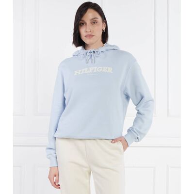 Tommy Hilfiger Bluza REG MONOTYPE FLOCK Loose fit błękitny M Tommy Hilfiger Bluza REG MONOTYPE FLOCK Loose fit błękitny M