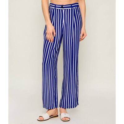 Marc Cain Spodnie WASCO Relaxed fit high waist granatowy 38 Marc Cain Spodnie WASCO Relaxed fit high waist granatowy 38