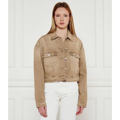 Tommy Jeans Kurtka jeansowa Cropped Fit beżowy M Tommy Jeans Kurtka jeansowa Cropped Fit beżowy M