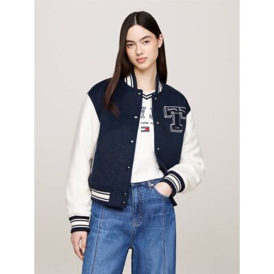 Tommy Jeans Kurtka Regular Fit z dodatkiem wełny granatowy L Tommy Jeans Kurtka Regular Fit z dodatkiem wełny granatowy L