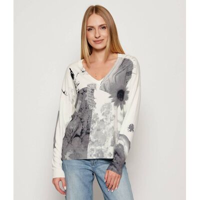 Desigual Sweter GOTEMBURGO Loose fit biały L Desigual Sweter GOTEMBURGO Loose fit biały L