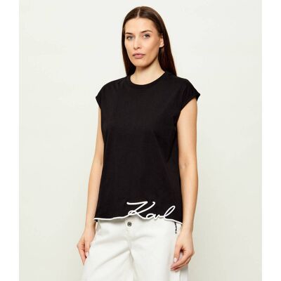 Karl Lagerfeld Top Signature Regular Fit czarny XL Karl Lagerfeld Top Signature Regular Fit czarny XL