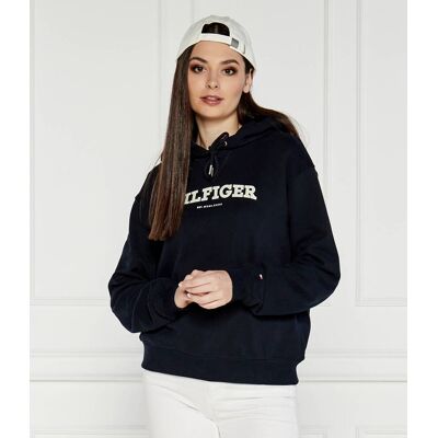 Tommy Hilfiger Bluza REG MONOTYPE FLOCK Regular Fit granatowy XS Tommy Hilfiger Bluza REG MONOTYPE FLOCK Regular Fit granatowy XS