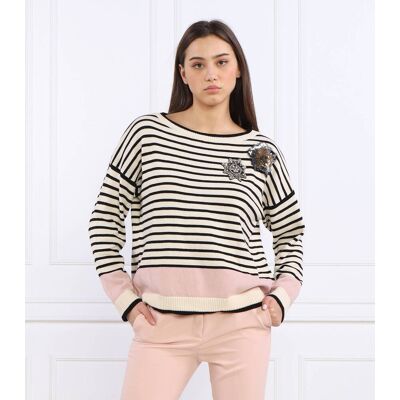 Liu Jo Sweter Regular Fit ecru M Liu Jo Sweter Regular Fit ecru M