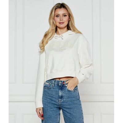 Tommy Jeans Bluza Cropped Fit ecru XL Tommy Jeans Bluza Cropped Fit ecru XL
