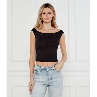 Tommy Jeans Top Slim Fit czarny XS Tommy Jeans Top Slim Fit czarny XS