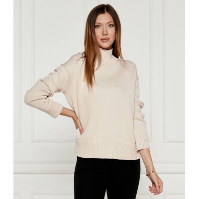 Calvin Klein Sweter Regular Fit z dodatkiem wełny beżowy L Calvin Klein Sweter Regular Fit z dodatkiem wełny beżowy L