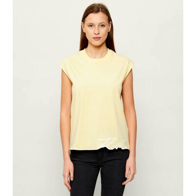 Karl Lagerfeld Top Signature Regular Fit żółty L Karl Lagerfeld Top Signature Regular Fit żółty L