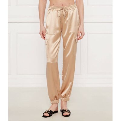Guess Satynowe spodnie jogger NEW MARZIA Regular Fit beżowy XXL Guess Satynowe spodnie jogger NEW MARZIA Regular Fit beżowy XXL