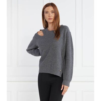 Pinko Sweter Regular Fit z dodatkiem wełny i kaszmiru szary XL Pinko Sweter Regular Fit z dodatkiem wełny i kaszmiru szary XL