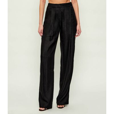 Elisabetta Franchi Lniane spodnie Regular Fit czarny 44 Elisabetta Franchi Lniane spodnie Regular Fit czarny 44